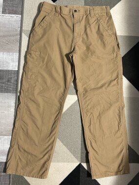 Carhartt EUC Dark Khaki Utility Work Carpenter Pants Men's Size 36 X 30